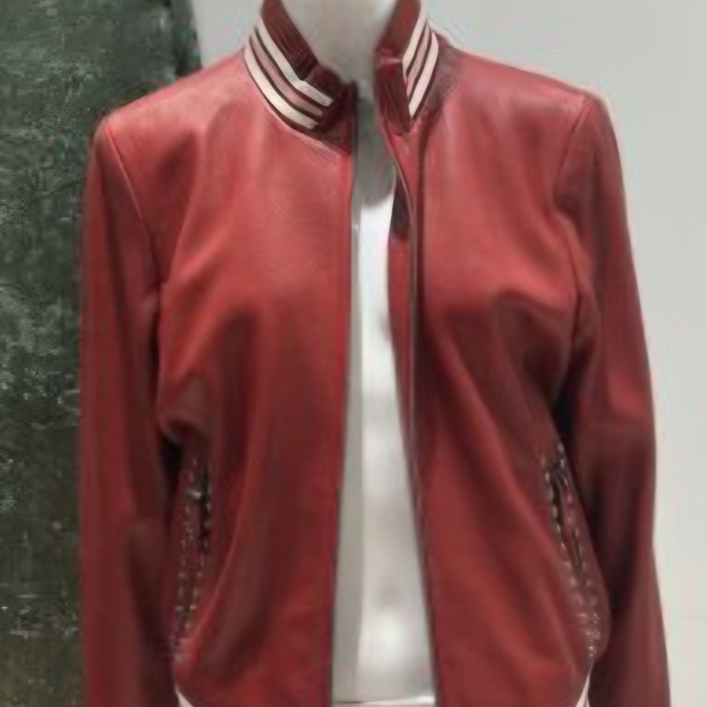 Women's Red Leather Jacket